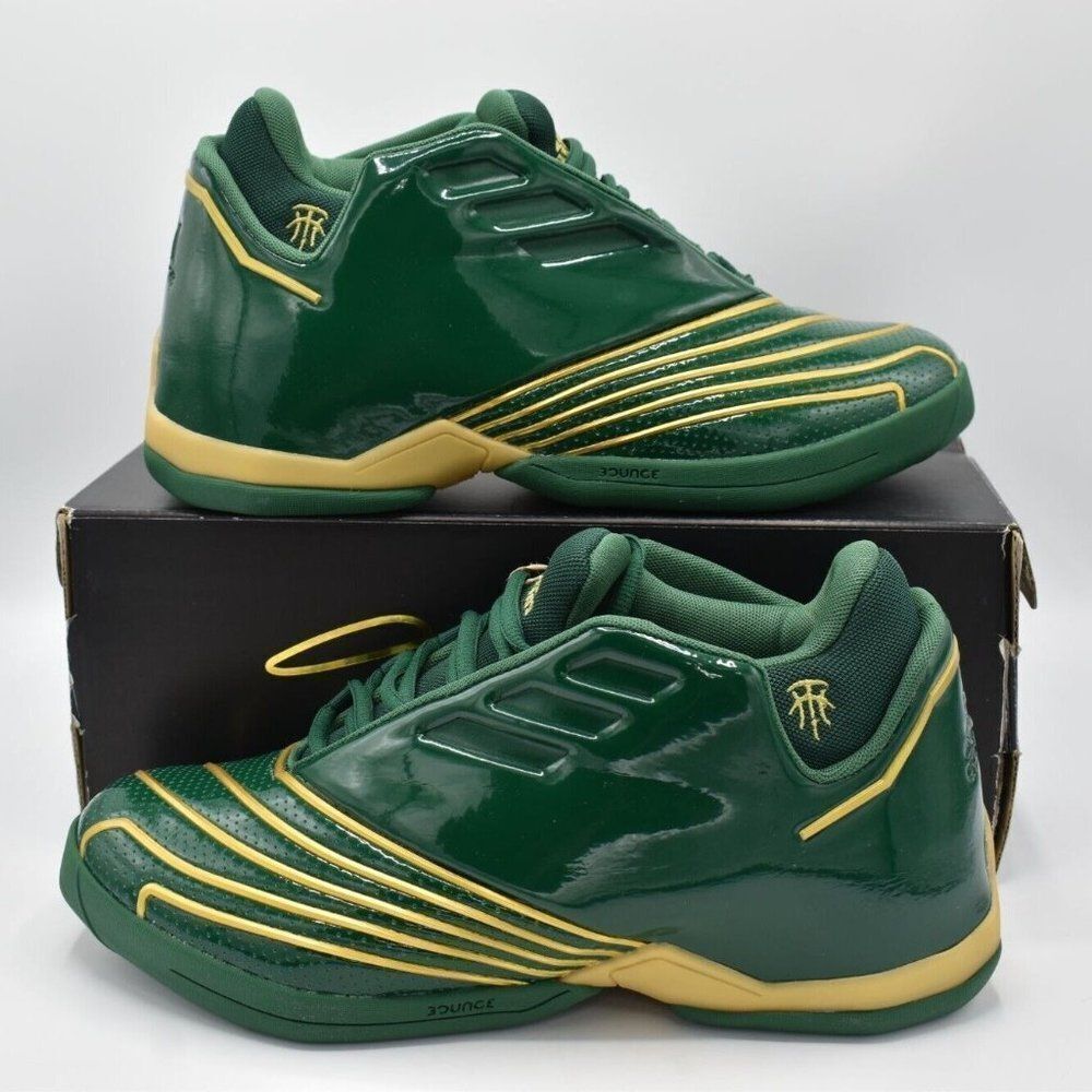 Adidas Size Mens 8 Womens 9 TMAC 2 Restomod Green Gold Basketball Shoes Sneakers